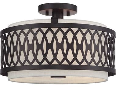 Livex Lighting Vistaview 3-Light English Bronze Semi Flush Mount LV5343292