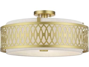 Livex Lighting Vistaview 21" 4-Light Soft Gold Semi Flush Mount LV5343333