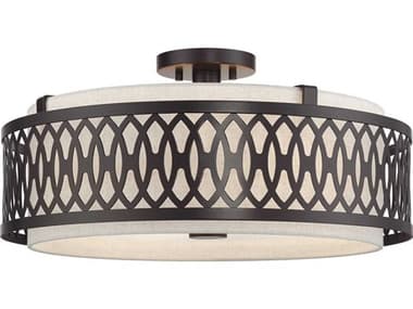 Livex Lighting Vistaview 4-Light English Bronze Semi Flush Mount LV5343392