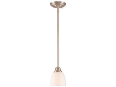 Livex Lighting Somerville 5" 1-Light Brushed Nickel Glass Bell Mini Pendant LV5385091