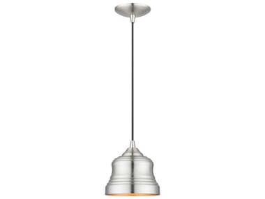 Livex Lighting Endicott 7" 1-Light Brushed Nickel Bell Mini Pendant LV5590191