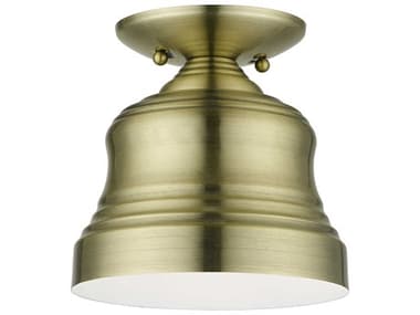 Livex Lighting Endicott 7" 1-Light Antique Brass Semi Flush Mount LV5590901