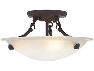 Livex Lighting Oasis 3-Light Bronze Bowl Semi Flush Mount LV562407
