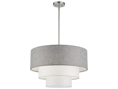 Livex Lighting Brookmeade 23" 4-Light Brushed Nickel Pendant LV6001691