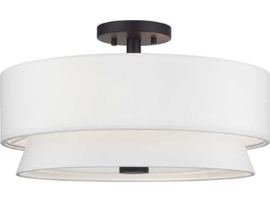 Livex Lighting Fontana 18" 4-Light Bronze Drum Semi Flush Mount LV6002707