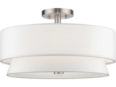 Livex Lighting Fontana 18" 4-Light Brushed Nickel Drum Semi Flush Mount LV6002791