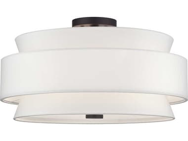 Livex Lighting Fontana 21" 5-Light Bronze Drum Semi Flush Mount LV6002807