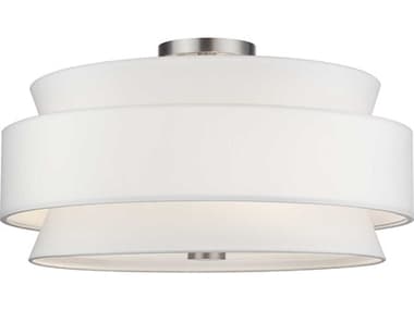 Livex Lighting Fontana 21" 5-Light Brushed Nickel Drum Semi Flush Mount LV6002891