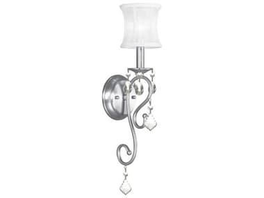 Livex Lighting Newcastle 20" Tall 1-Light Brushed Nickel Crystal Wall Sconce LV630191