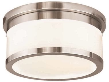 Livex Lighting Stafford 11" 2-Light Brushed Nickel Glass Drum Flush Mount LV6550291
