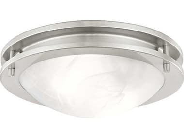 Livex Lighting Ariel 11" 2-Light Brushed Nickel Glass Bowl Flush Mount LV705791