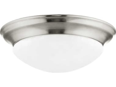 Livex Lighting Omega 14" 2-Light Brushed Nickel Glass Bowl Flush Mount LV730391