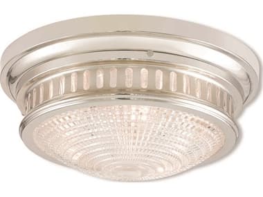 Livex Lighting Berwick 15" 3-Light Polished Nickel Glass Bowl Flush Mount LV7305335