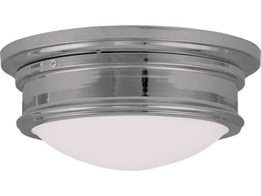 Livex Lighting Astor 13" 2-Light Polished Chrome Glass Bowl Flush Mount LV734205