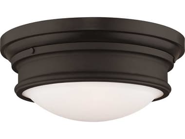 Livex Lighting Astor 15" 3-Light Bronze Glass Bowl Flush Mount LV734307
