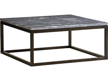 Lexington Santana 40&quot; Square Bahia Marble Aged Iron Coffee Table LX010411947
