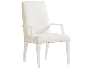 Lexington Avondale Maple Wood White Fabric Upholstered Arm Dining Chair LX01041588101