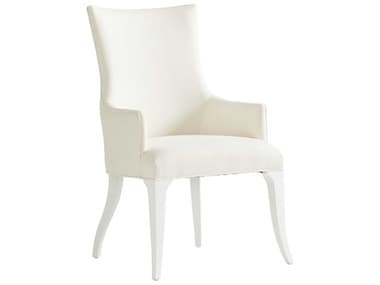 Lexington Avondale Maple Wood White Fabric Upholstered Arm Dining Chair LX01041588301