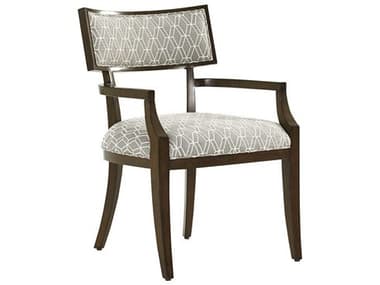 Lexington Macarthur Park Solid Wood Brown Fabric Upholstered Arm Dining Chair LX010729881