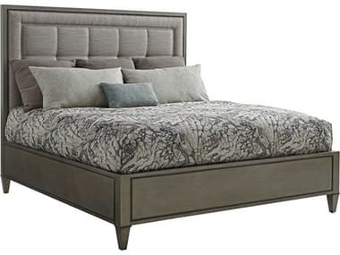 Lexington Ariana Gray Platinum Brown Hardwood Upholstered King Panel Bed LX010732134C