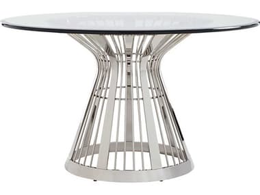 Lexington Ariana Round Glass Platinum Dining Table LX01073287554C