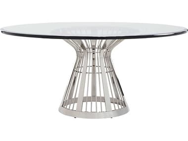 Lexington Ariana Round Glass Platinum Dining Table LX01073287572C