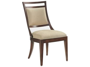 Lexington Silverado Walnut Wood Brown Fabric Upholstered Side Dining Chair LX01074088001