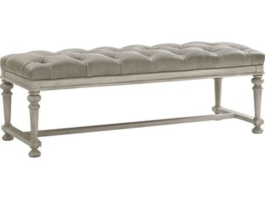Lexington Oyster Bay 59" Gray Leather Upholstered Accent Bench LX01177325LL40