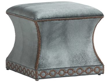 Lexington Carlyle 22" Blue Fabric Upholstered Ottoman LX0118442540