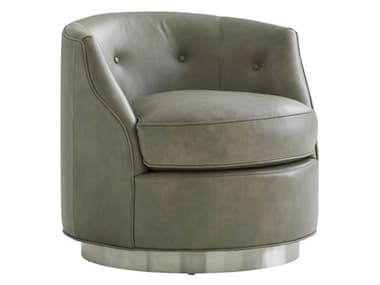 Lexington Avondale 32" Swivel Gray Leather Accent Chair LX01723811SWLL40