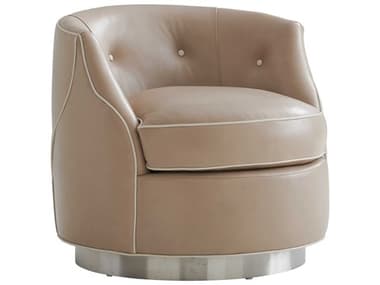 Lexington Avondale 32" Swivel Brown Leather Accent Chair LX01723911SWLL40