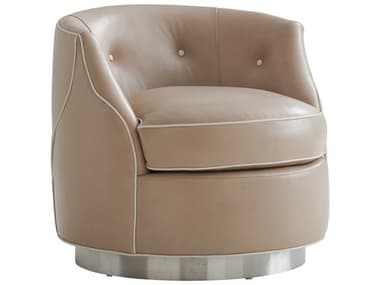 Lexington Avondale Swivel Brown Leather Accent Chair LX01723911SWLL40