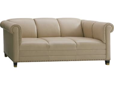 Lexington Carlyle 81" Norwalk Beige Leather Upholstered Sofa LX01754331LL40