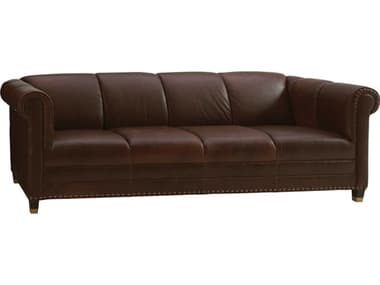 Lexington Carlyle 101" Norwalk Brown Leather Upholstered Sofa LX01754333LL40