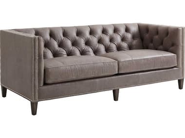 Lexington Ariana 85" Misty Gray Brown Leather Upholstered Sofa LX01756933LL40