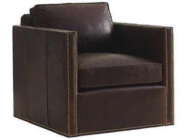 Lexington Shadow Play 31" Swivel Brown Leather Accent Chair LX01760711SWLL40