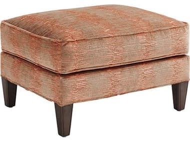 Lexington Ariana 28" Misty Gray Orange Fabric Upholstered Ottoman LX0177164440