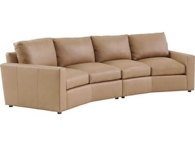 Lexington Silverado 126" Wide Beige Leather Upholstered Sectional Sofa LX01787852S0240