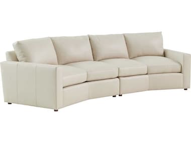 Lexington Silverado 126" Wide Cream Leather Upholstered Sectional Sofa LX01787852S0340