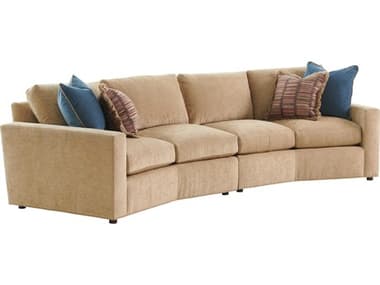 Lexington Silverado 126" Wide Tan Fabric Upholstered Sectional Sofa LX01787852S40