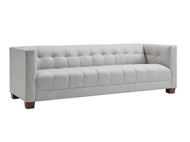 Lexington Kitano 98" Gray Leather Upholstered Sofa LX723233LL40