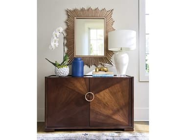 Lexington Rendezvous Brown Walnut Wood Accent Chest & Mirror Set LX743973SET