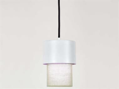 Luxcambra Kan 1-Light White Silver Cylinder Mini Pendant LXB1340