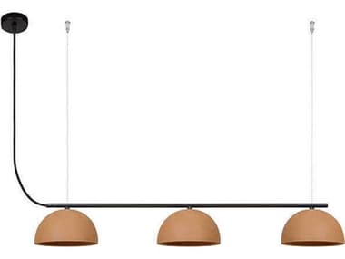 Luxcambra Absis 3-Light Black Brown Dome Island Pendant LXB1585