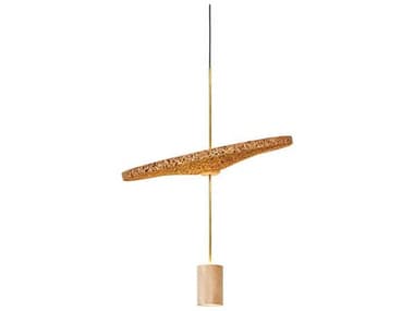 Luxcambra Calma 2-Light Satin Brass Brown Round Pendant LXB1622