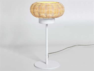 Luxcambra Niuet White Natural Wicker Table Lamp LXB3152
