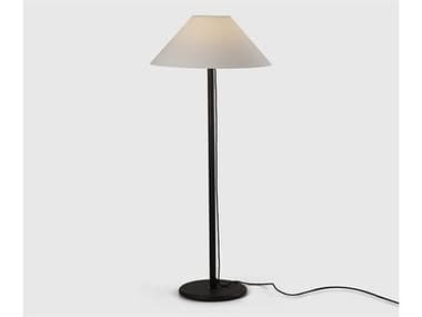 Luxcambra Clasica Pinewood Melis Painted Black Scroll White Parchment Floor Lamp LXB4860