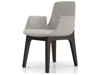 Luxecor Modluxe Oxnard Ash Wood Gray Upholstered Arm Dining Chair LXCHI1901AGBT