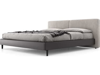 Luxecor Modluxe Alston Headboard In Gibraltar Fabric Gray Upholstered King Platform Bed LXCMD303GBK