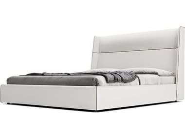 Luxecor Modluxe Bexley Chalk Fabric White Upholstered King Platform Bed LXCMD314K3288OCR